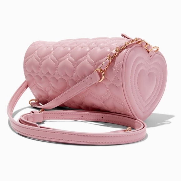 Quilted Heart Shape Swing Crossbody Bag